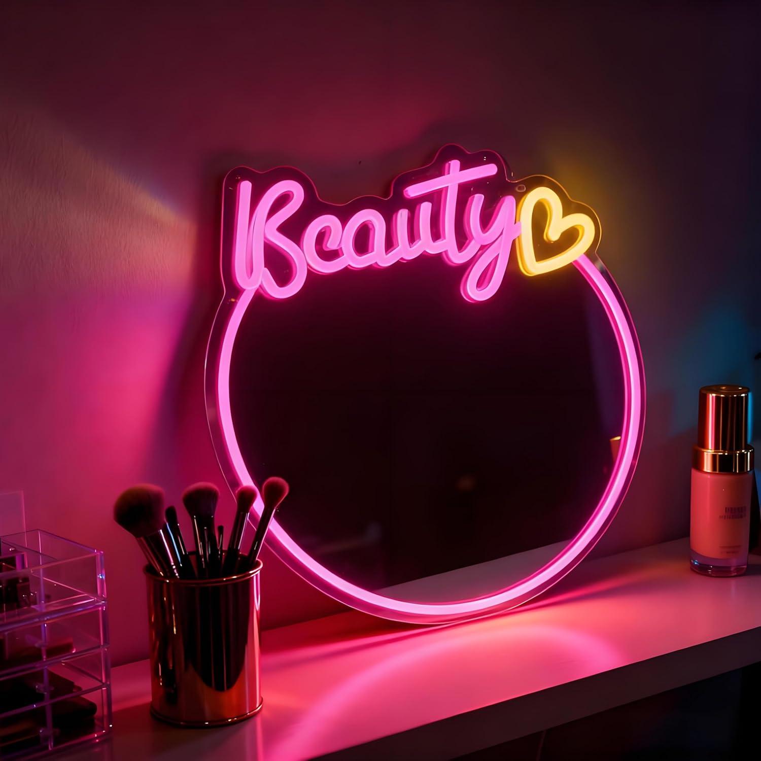 Miroir de beauté avec enseigne - Beauty No Makeup avis et prix